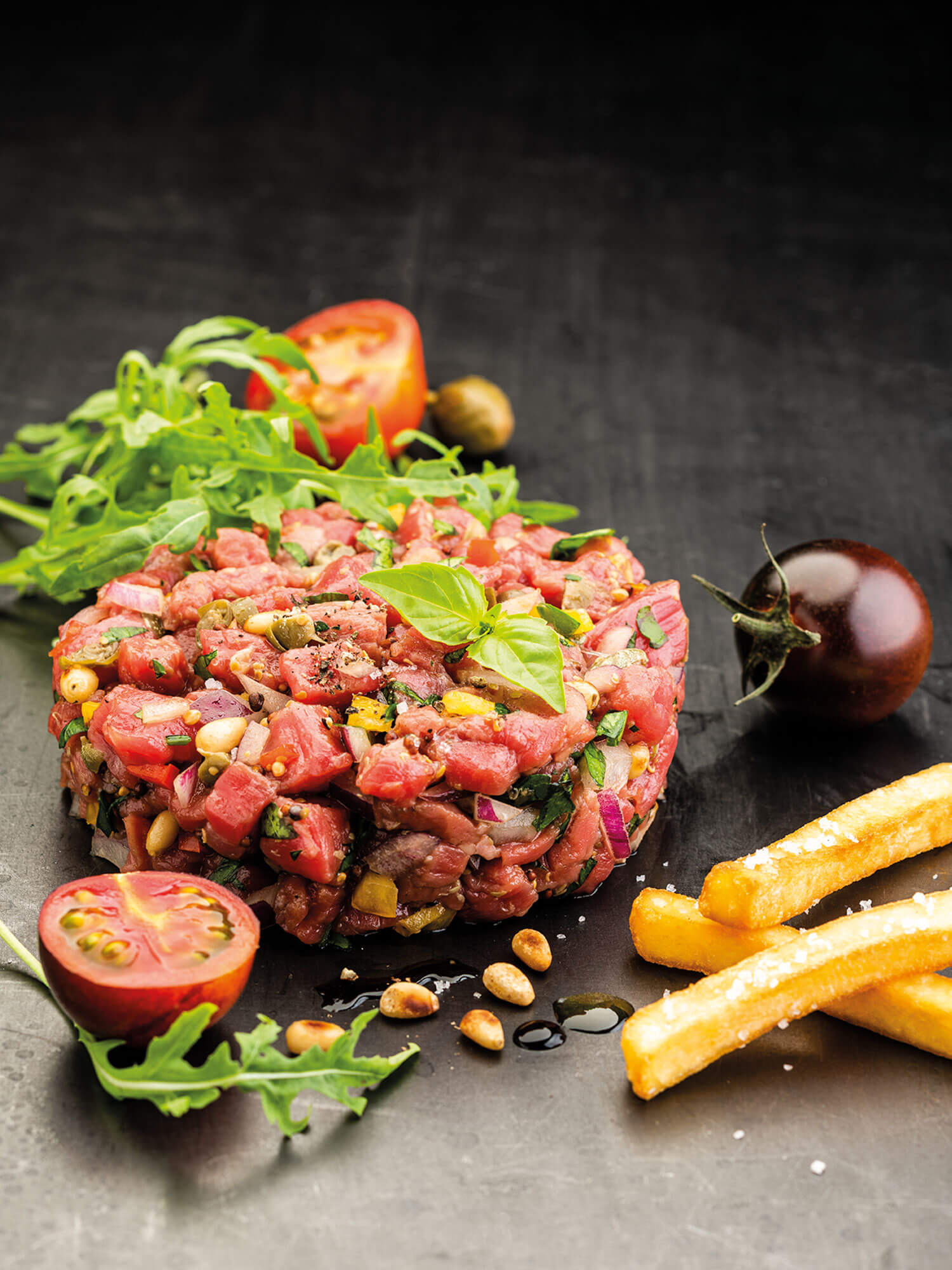 Tartare de bœuf label rouge au couteau a l’italienne